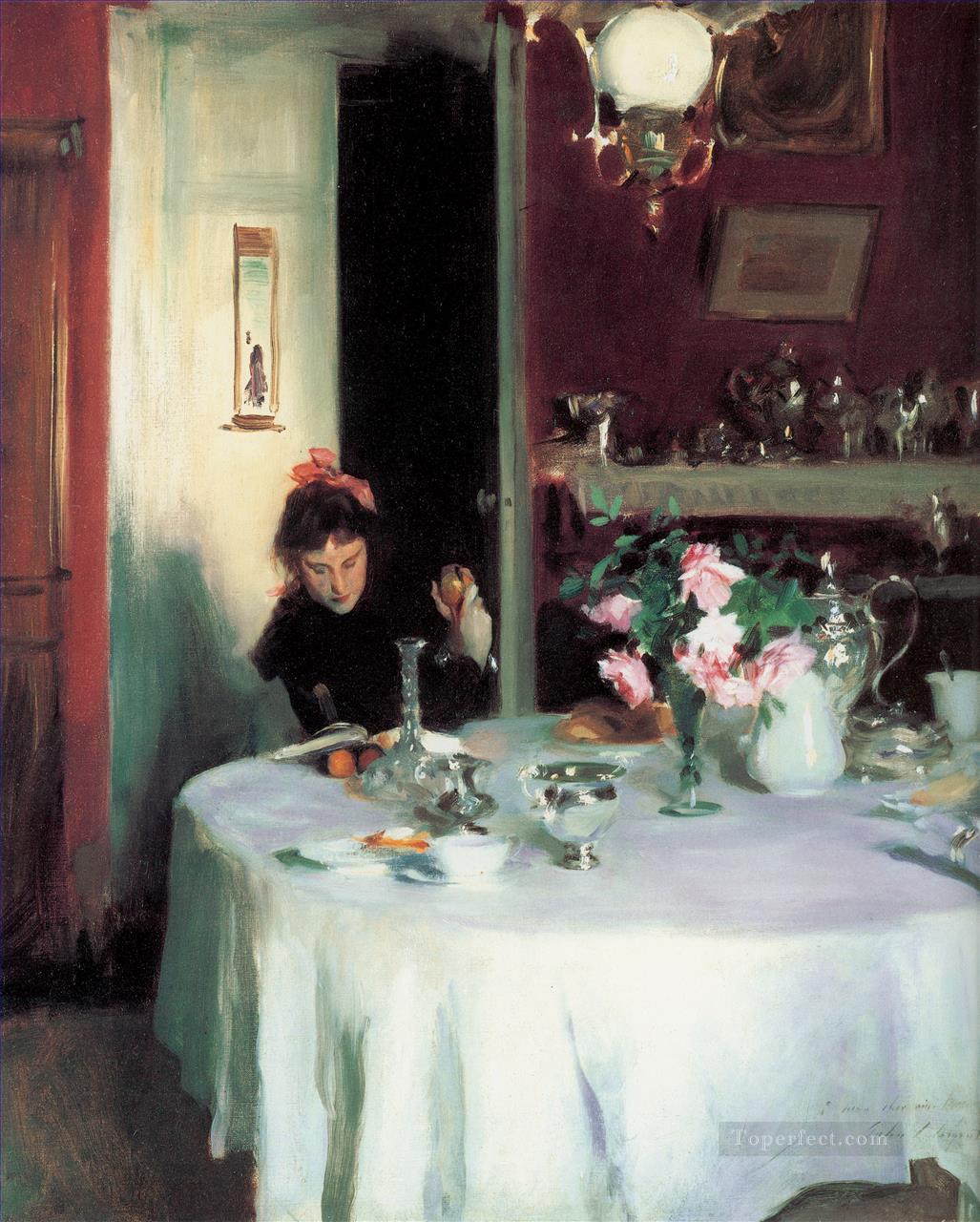 The Breakfast Table John Singer Sargent Oil Paintings